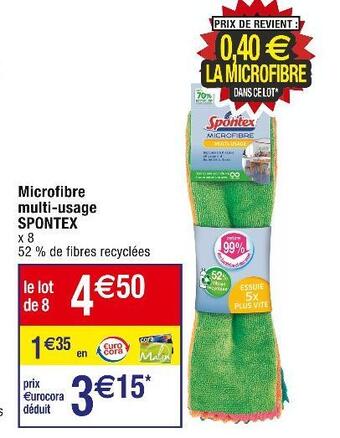 Cora x Carrefour Spontex microfibre multi-usage offre
