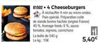 Thiriet 4 Cheeseburgers offre