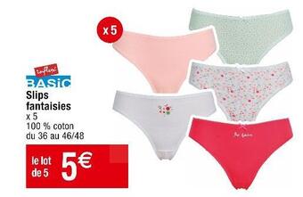 Cora x Carrefour Influx basic slips fantaisies offre
