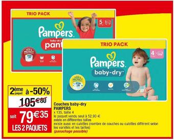 Cora x Carrefour Pampers couches baby-dry offre