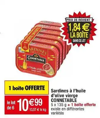 Cora x Carrefour Connetable sardines à l’huile d’olive vierge offre