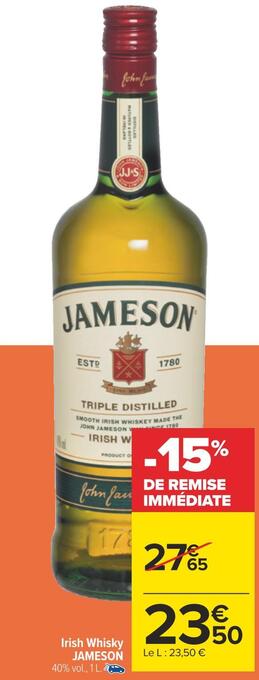 Carrefour Jameson irish whisky offre