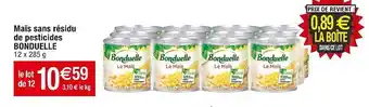 Cora x Carrefour Bonduelle maïs sans résidu de pesticides offre