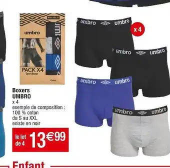 Cora x Carrefour Umbro boxers offre