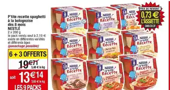 NestlĂ© pâtite recette spaghetti Ă la bolognaise dĂšs 8 mois
