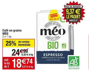 Cora x Carrefour Méo café en grains offre