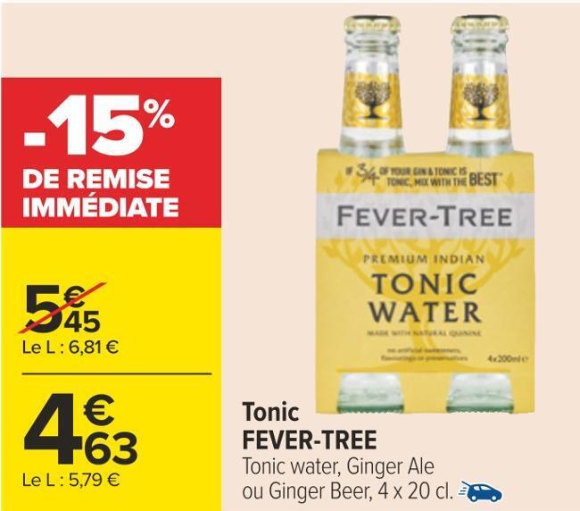Promo Fevertree tonic chez Carrefour