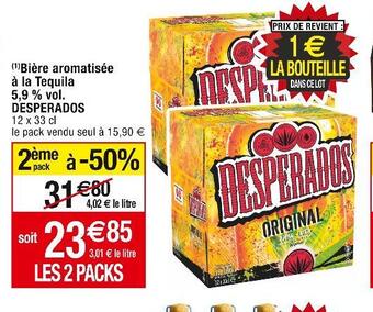 Cora x Carrefour Desperados bière aromatisée à la tequila 5,9 % vol. offre