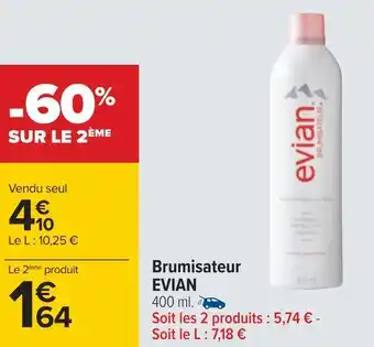 Carrefour Evian brumisateur offre