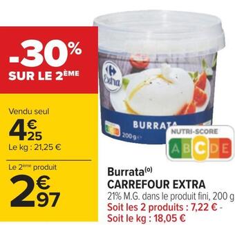 Carrefour Carrefour extra burrata offre