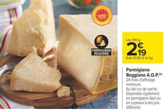Carrefour Parmigiano reggiano a.o.p. offre