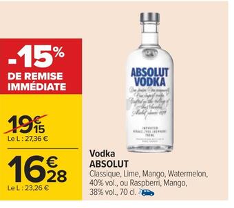 Carrefour Absolut vodka offre