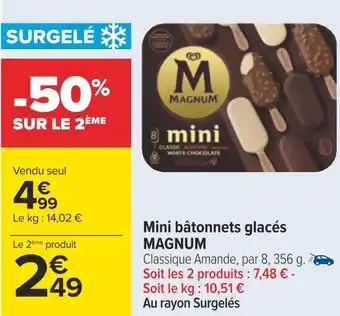 Carrefour Magnum mini bâtonnets glacés offre