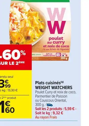 Carrefour Market Weight watchers plats cuisinés offre