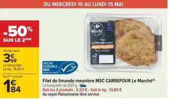 Carrefour le marché filet de limande meunière msc