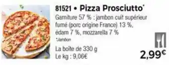 Pizza prosciutto