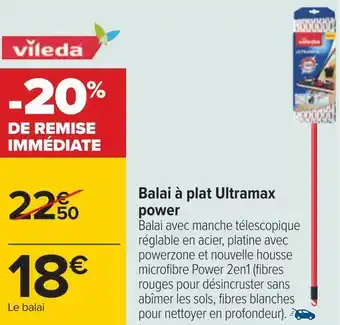 Carrefour Vileda balai à plat ultramax power offre