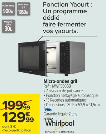 Carrefour Whirlpool micro-ondes gril offre