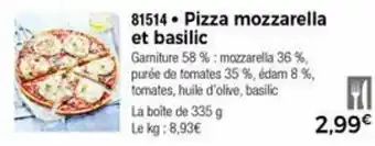 Thiriet Pizza mozzarella et basilic offre