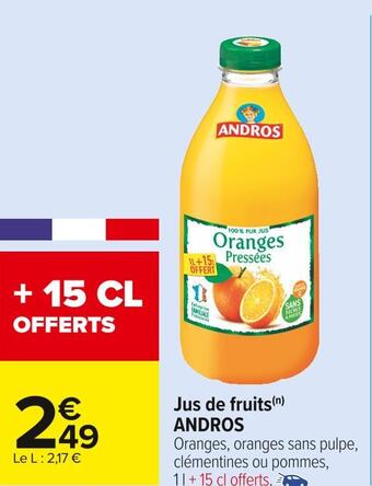 Carrefour Market Andros jus de fruits offre