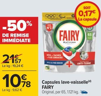 Carrefour Fairy capsules lave-vaisselle offre