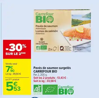 Carrefour Market Carrefour bio pavés de saumon surgelés offre