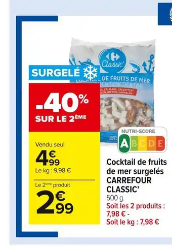 Carrefour Market Carrefour classic’ cocktail de fruits de mer surgelés offre