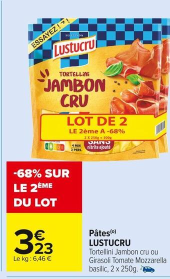 Carrefour Market Lustucru pâtes offre