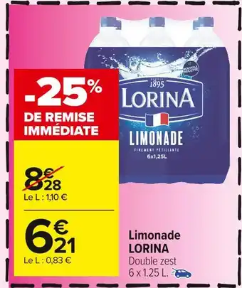 Carrefour Market Lorina limonade offre