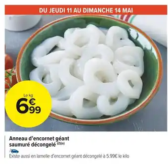 Anneau d’encornet géant saumuré décongelé