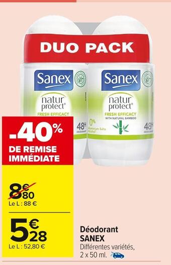 Carrefour Market Sanex déodorant offre