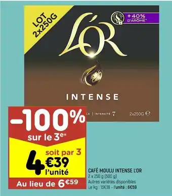 Leader Price Café moulu intense l’or offre
