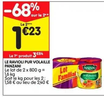 Leader Price Le Raviole pur Volaille Panzani offre