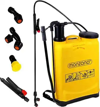 Amazon Monzana pulvérisateur à pression 16 l dorsal avec bretelles 4 buses jet jardin offre
