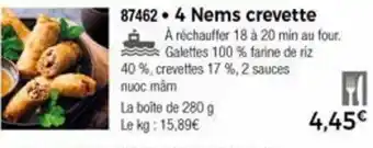 Thiriet 4 Nems crevette offre