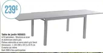 Table de jardin vosges