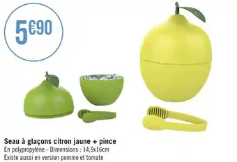 Seau à glaçons citron jaune + pince