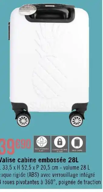 Valise cabine embossée 28l