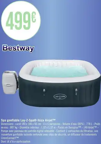 Bestway spa gonflable lay-z-spa ibiza airjet