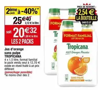 Migros Jus d'orange tropicana offre