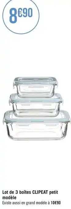 Lot de 3 boîtes clipeat petit modèle