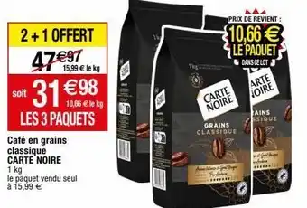 Migros Café en grains carte noire offre