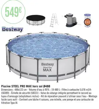 Bestway piscine steel pro max hors sol Ăž488