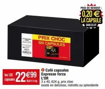 Migros Capsules de café l'or offre