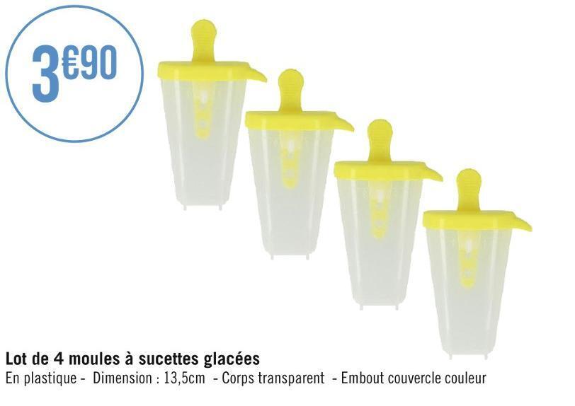 Casino Hyperfrais Lot de 4 moules à sucettes glacées offre
