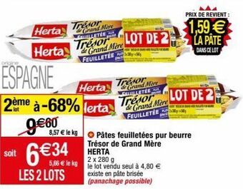 Migros Pâte feuilletée herta offre