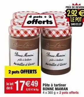 Migros Pâte à tartiner aux noisettes bonne maman offre