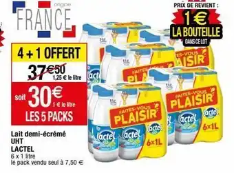 Migros Lait demi-écrémé lactel offre
