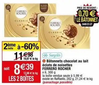 Migros Chocolat au lait ferrero rocher offre