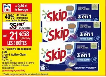 Migros Lessive en capsules skip offre